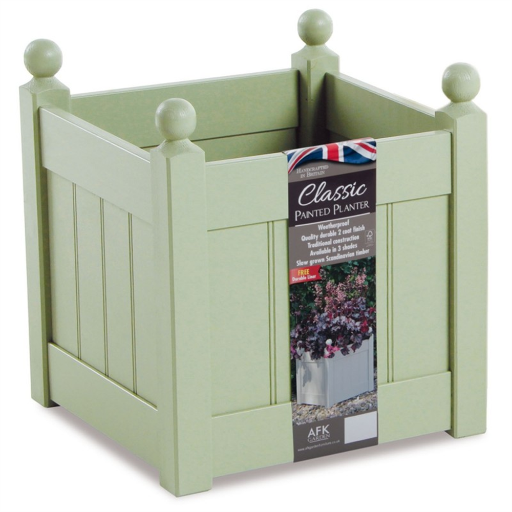 Classic Wooden Planter Sage 15'' | Waterperry Gardens - Oxfordshire ...